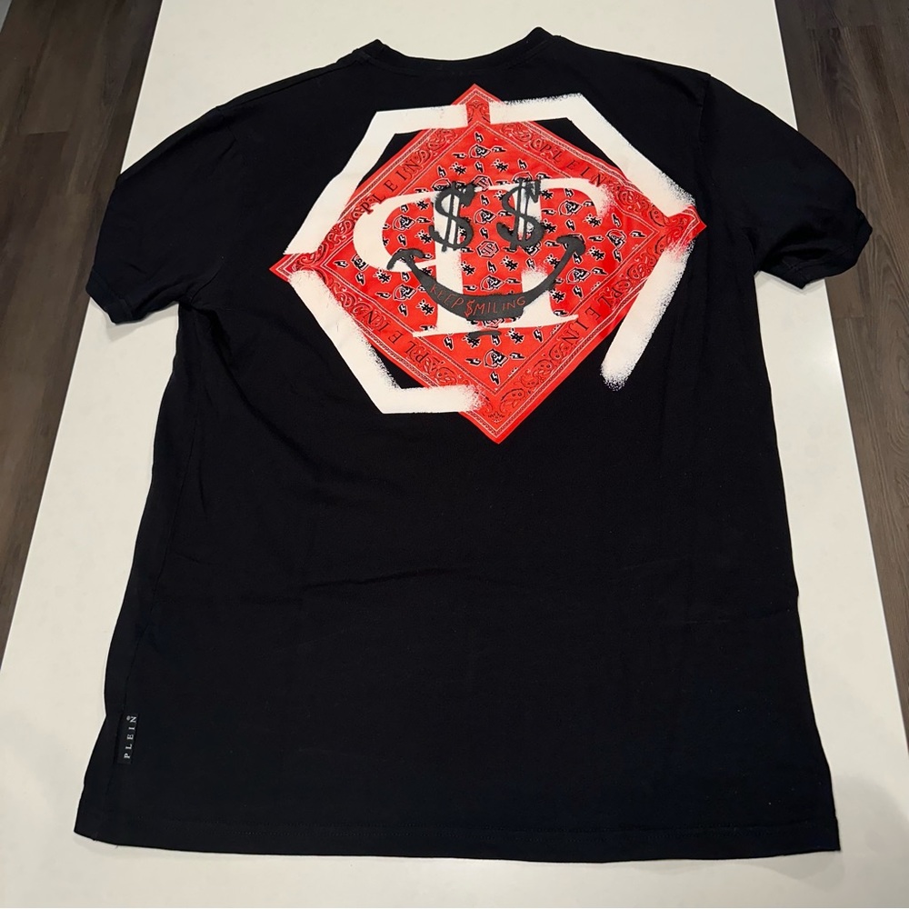 Phillipp Plein - Keep $miling Tee Shirt - Black - Large